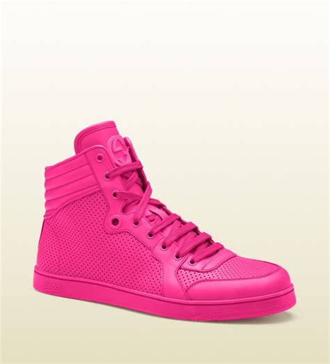 pinke sneaker gucci|pink gucci sneakers high top.